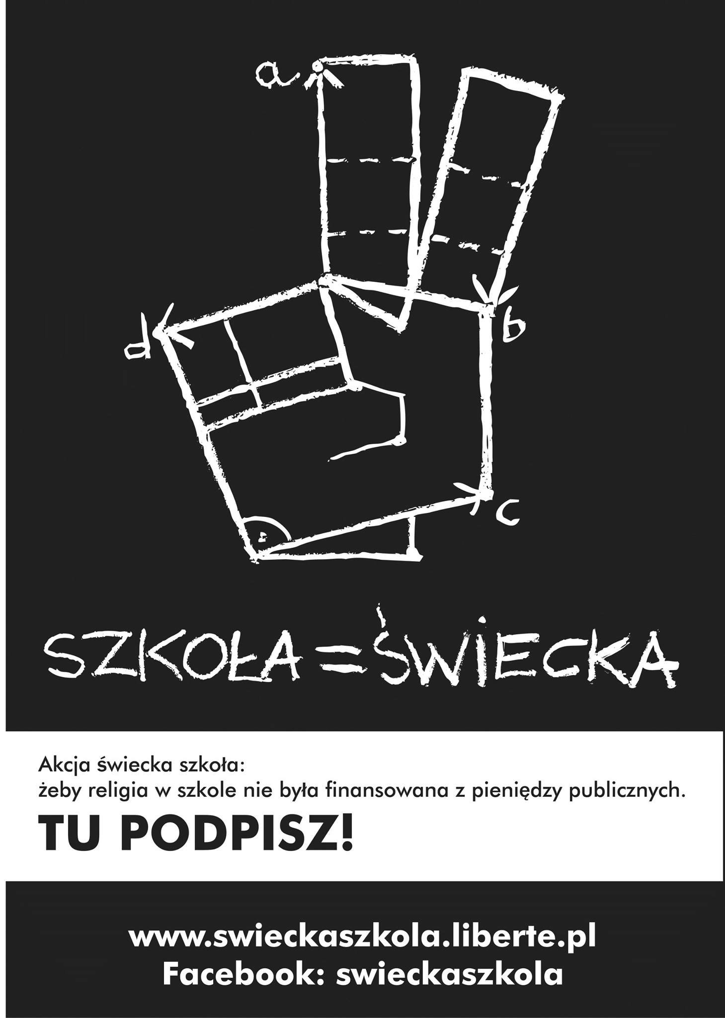 „Świecka szkoła” – obywatelska inicjatywa ustawodawcza  o zniesieniu finansowania religii z budżetu
