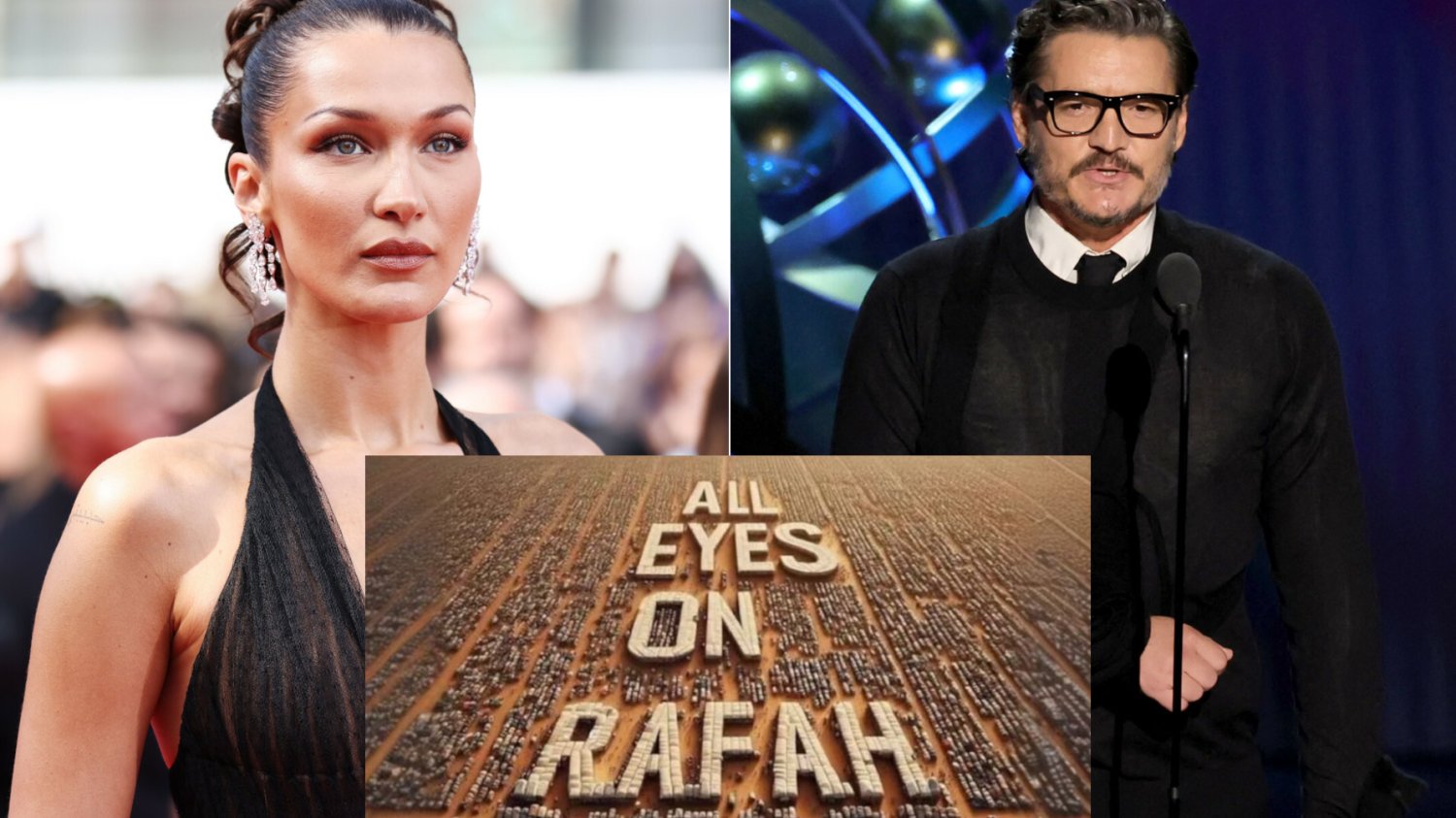 All Eyes on Rafah, Bella Hadid, Pedro Pascal, Strefa Gazy, Izrael, Palestyna, ataki w Rafah All Eyes on Rafah, Bella Hadid, Pedro Pascal, Strefa Gazy, Izrael, Palestyna, ataki w Rafah