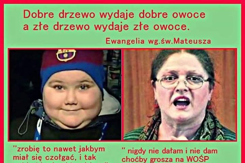 13-letni Łukasz i Krystyna Pawłowicz mają odmienne zdanie na temat WOŚP