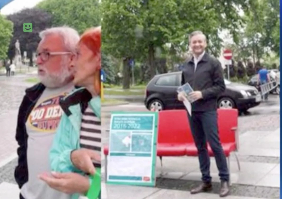 Kanapa Roberta Biedronia w Słupsku.