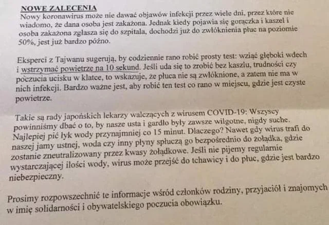Niektóre łańcuszki są rozsyłane "analogowo"
