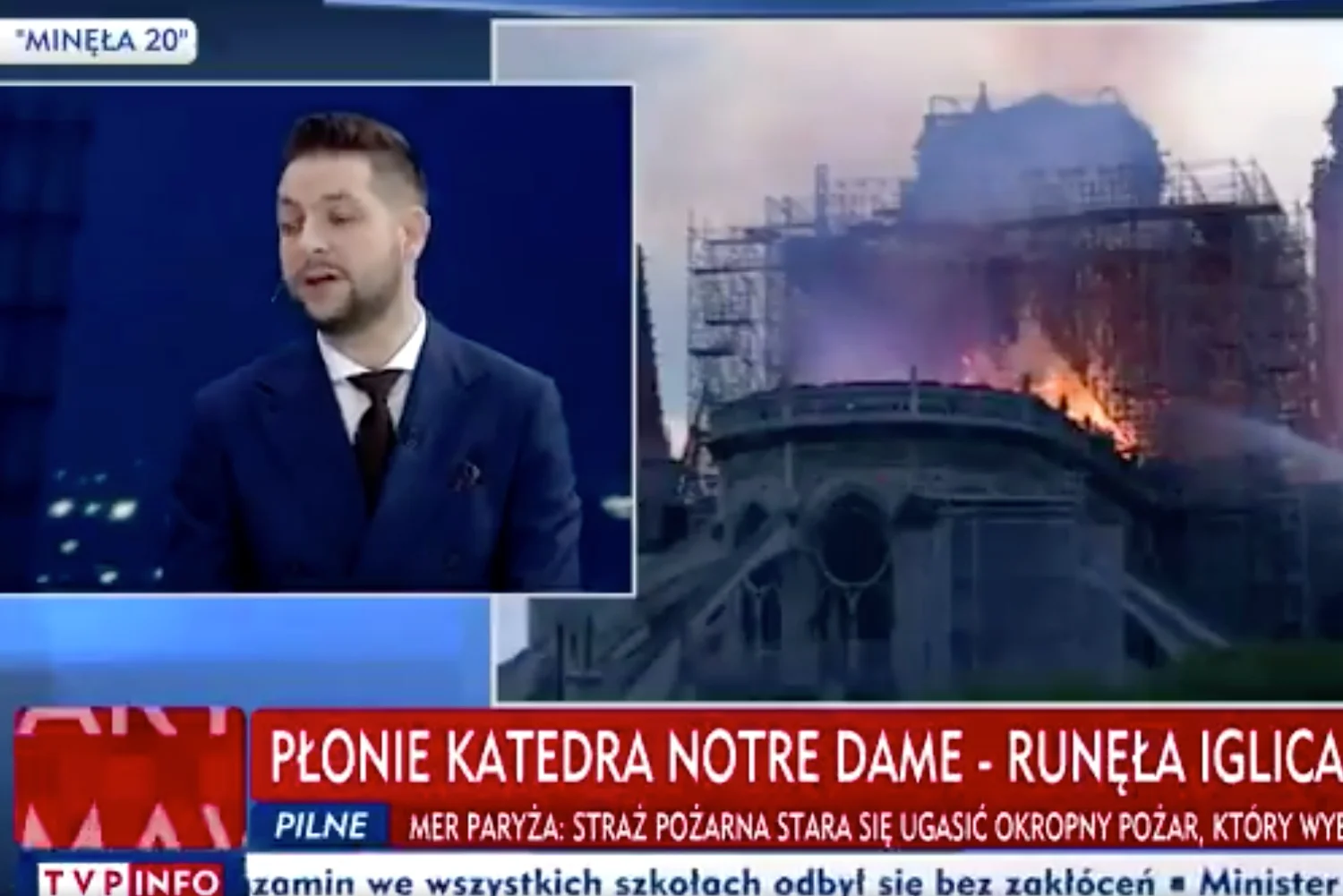 W TVP Info istotniejszy od pożaru w Notre Dame był strajk nauczycieli.