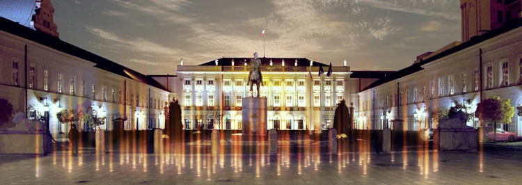 Projekt Pomnika Świateł na Krakowskim Przedmieściu.