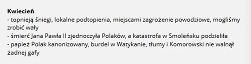 O czym media napiszą w kwietniu