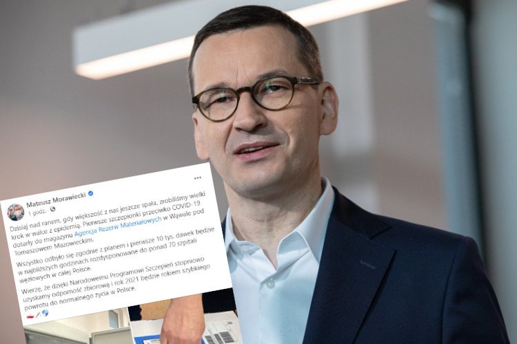 Mateusz Morawiecki skomentował sprowadzenie pierwszych szczepionek na covid-19 do Polski.