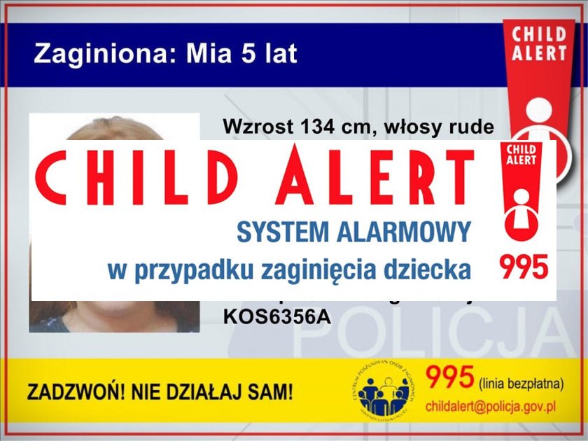 Child Alert odwołany. Poszukiwaną 5-letnią dziewczynkę odnaleziono w Danii