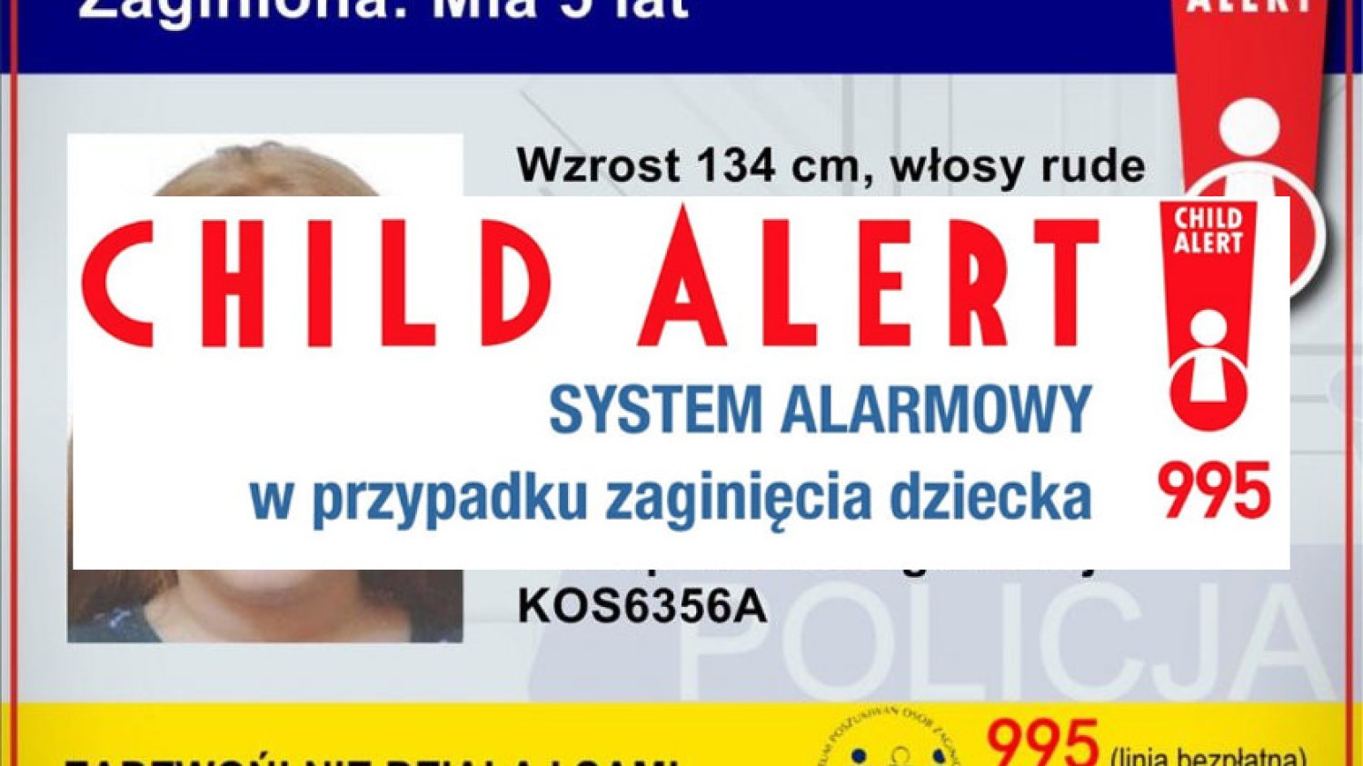 Child Alert odwołany. Poszukiwaną 5-letnią dziewczynkę odnaleziono w Danii