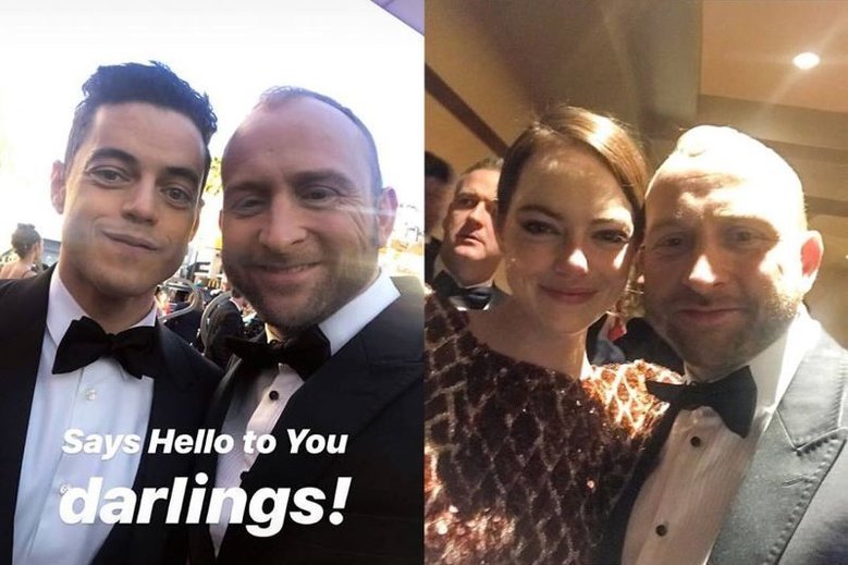 Borys Szyc świetnie bawił się na tegorocznych Oscarach.