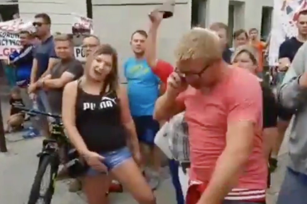 Przeciwnicy Marszu Równości w Płocku.