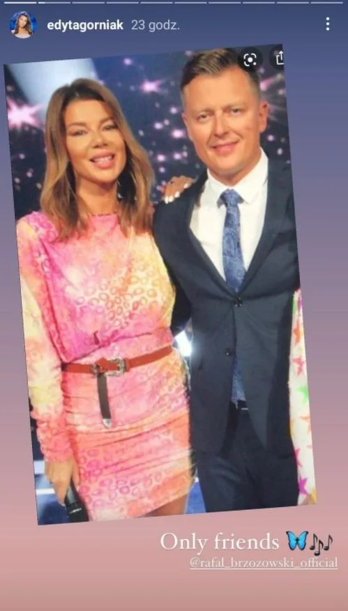Edyta Górniak na wspólnym zdjęciu z Rafałem Brzozowskim.