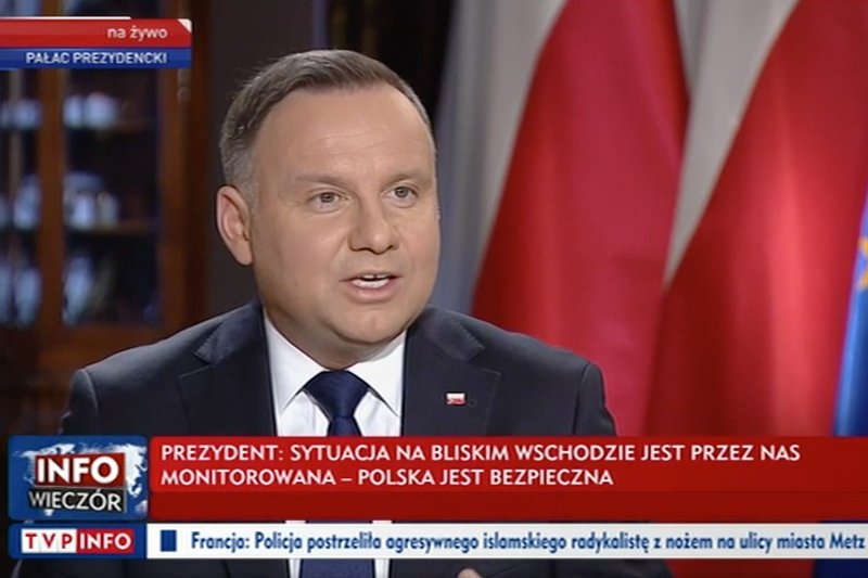 Andrzej Duda w "Gościu Wiadomości" w końcu zabrał głos ws. rosyjskich oskarżeń oraz sytuacji w Iranie.