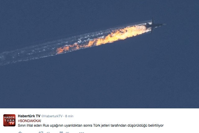 Zdjęcia zestrzelonego samolotu opublikowała stacja Habertürk TV