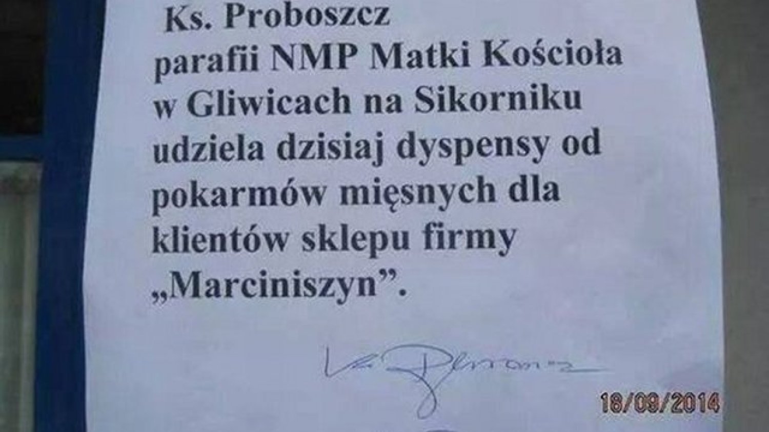 Klienci sklepu Marciniszyn mogli w piątek jeść mięso bez wyrzutów sumienia.