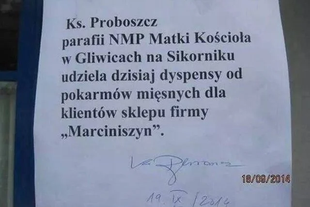 Klienci sklepu Marciniszyn mogli w piątek jeść mięso bez wyrzutów sumienia.