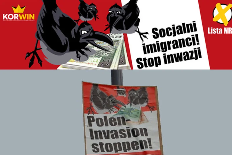 Nowy plakat partii KORWIN przypomina ten stworzony przez niemieckich neonazistów