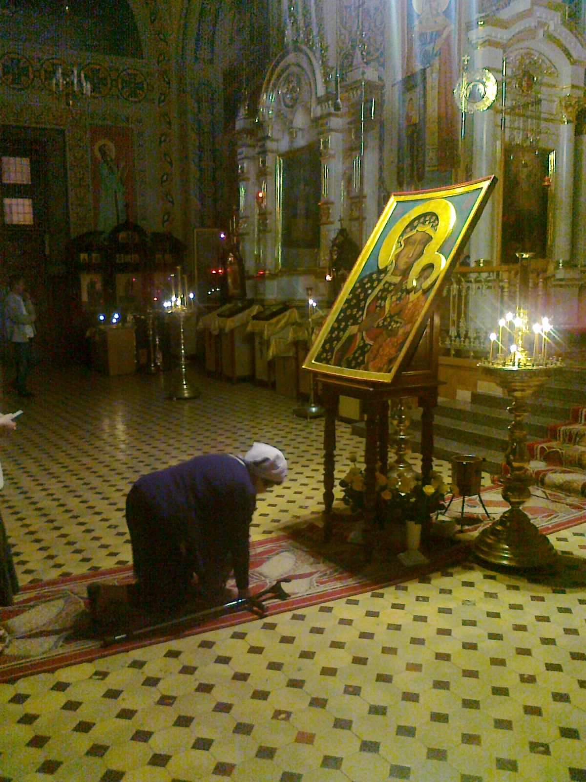 Matka Boska Częstochowska (kopia) wystawiona w cerkwi Św. Mikołaja w Białymstoku