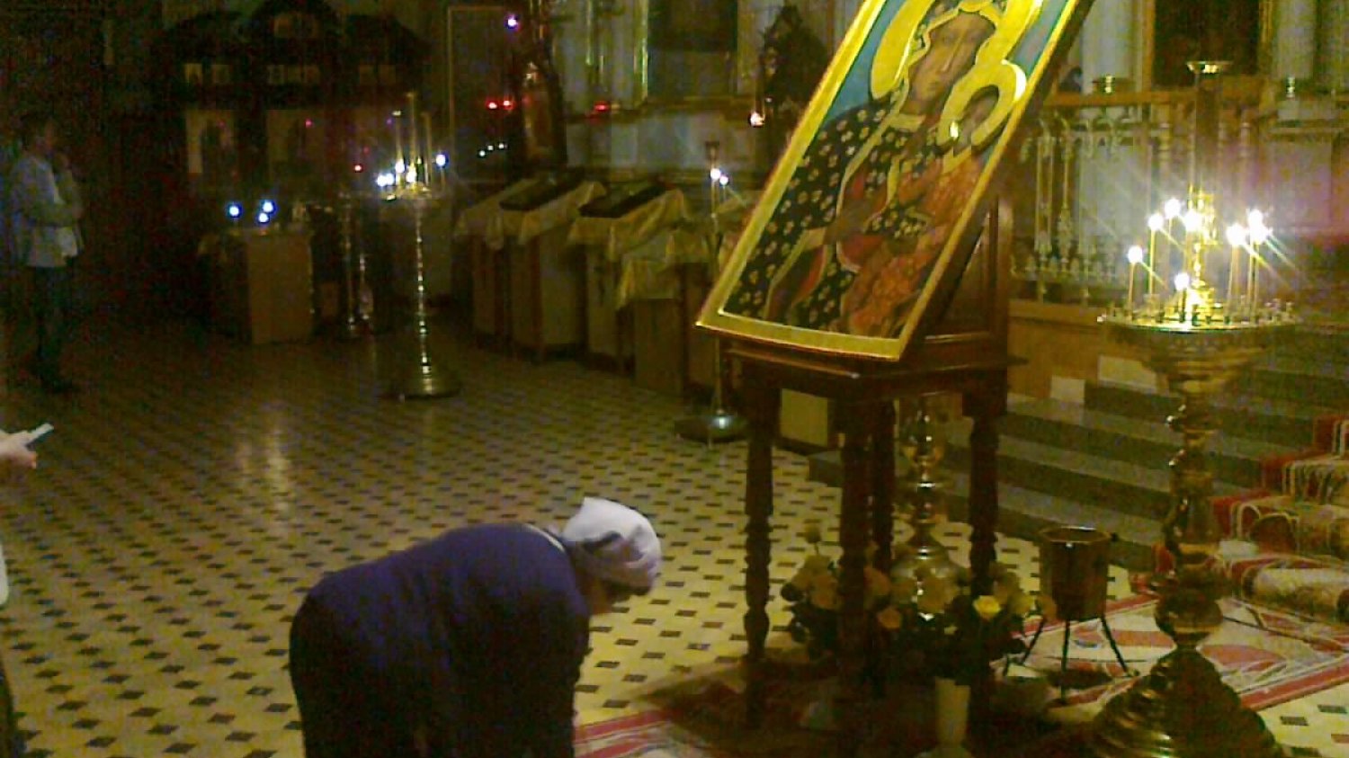 Matka Boska Częstochowska (kopia) wystawiona w cerkwi Św. Mikołaja w Białymstoku