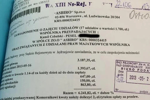 Milioner okazuje się mieć problemy z płatnościami.