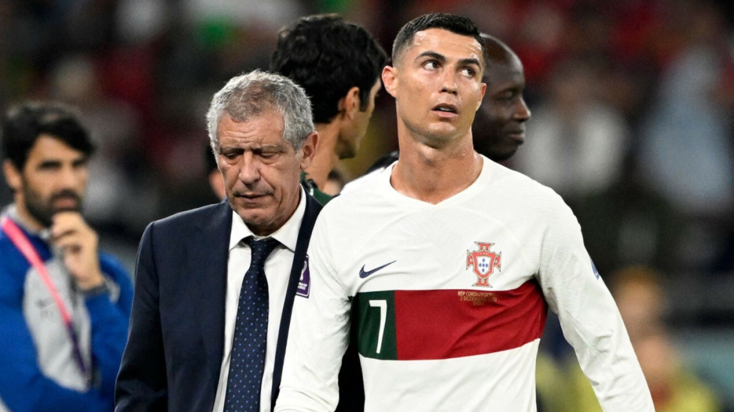 Cristiano Ronaldo podczas mundialu w Katarze nie mógł być zadowolony z decyzji Fernando Santosa.