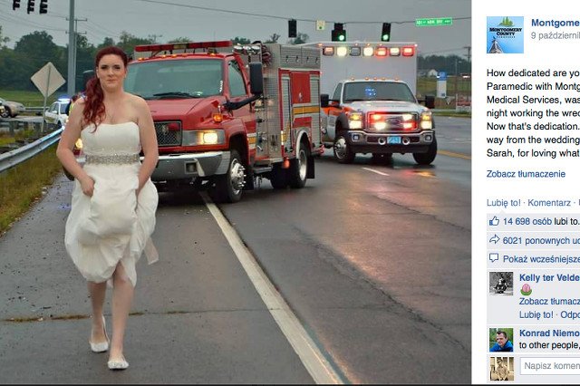 Panna młoda wybiega z własnego ślubu w sukni by udzielić pomocy ojcu. Internauci są zgodni: „to bohaterka”