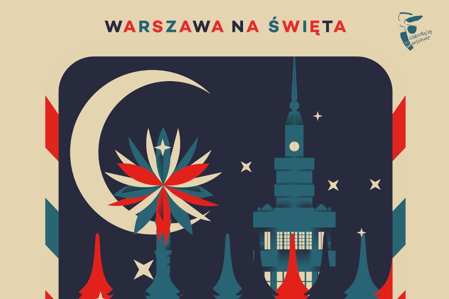 TVP krytykuje świąteczną grafikę warszawskiego Ratusza