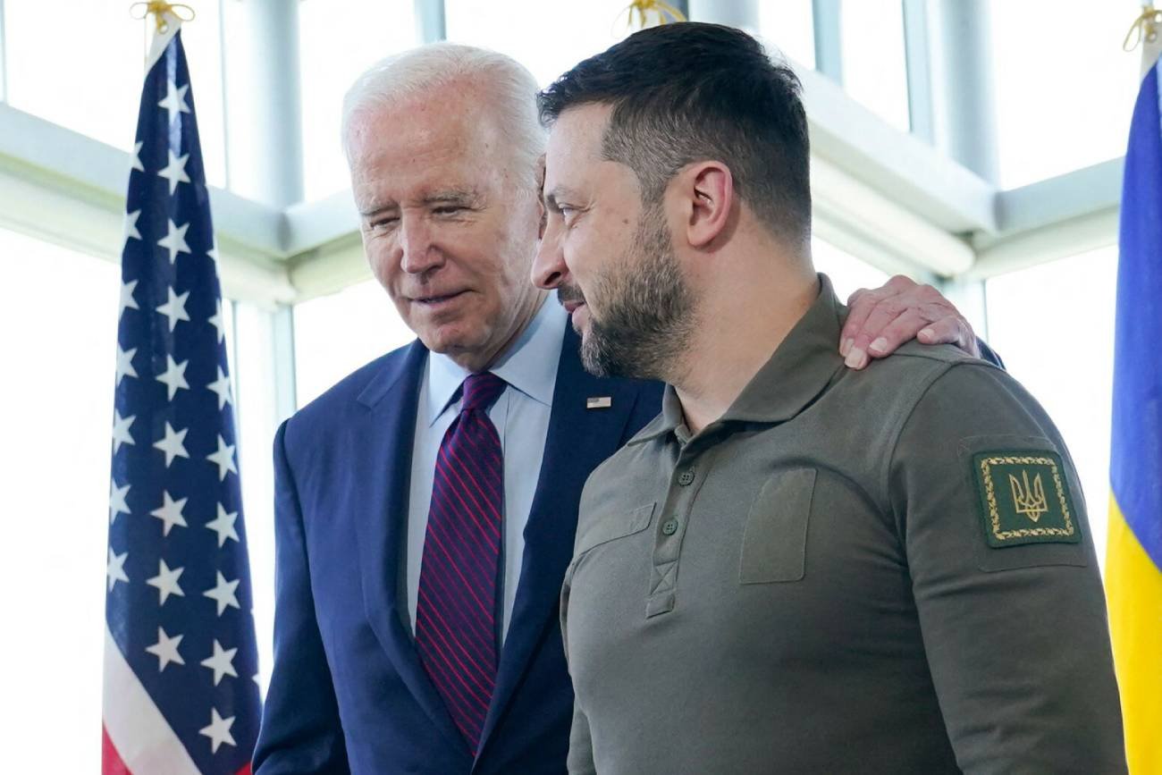 Wołodymyr Zełenski i Joe Biden