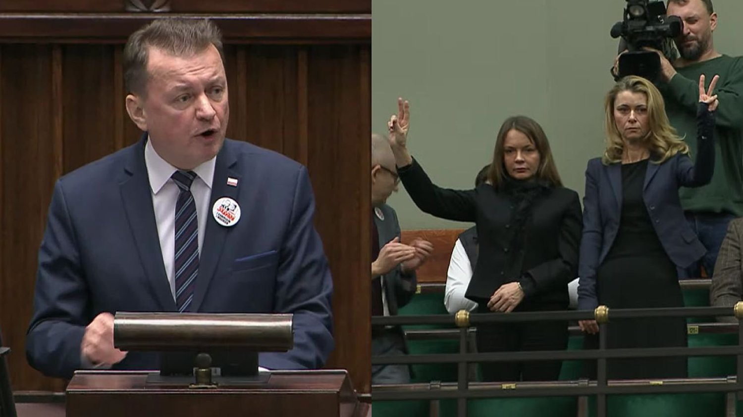 Przewodniczący klubu parlamentarnego PiS Mariusz Błaszczak w Sejmie.