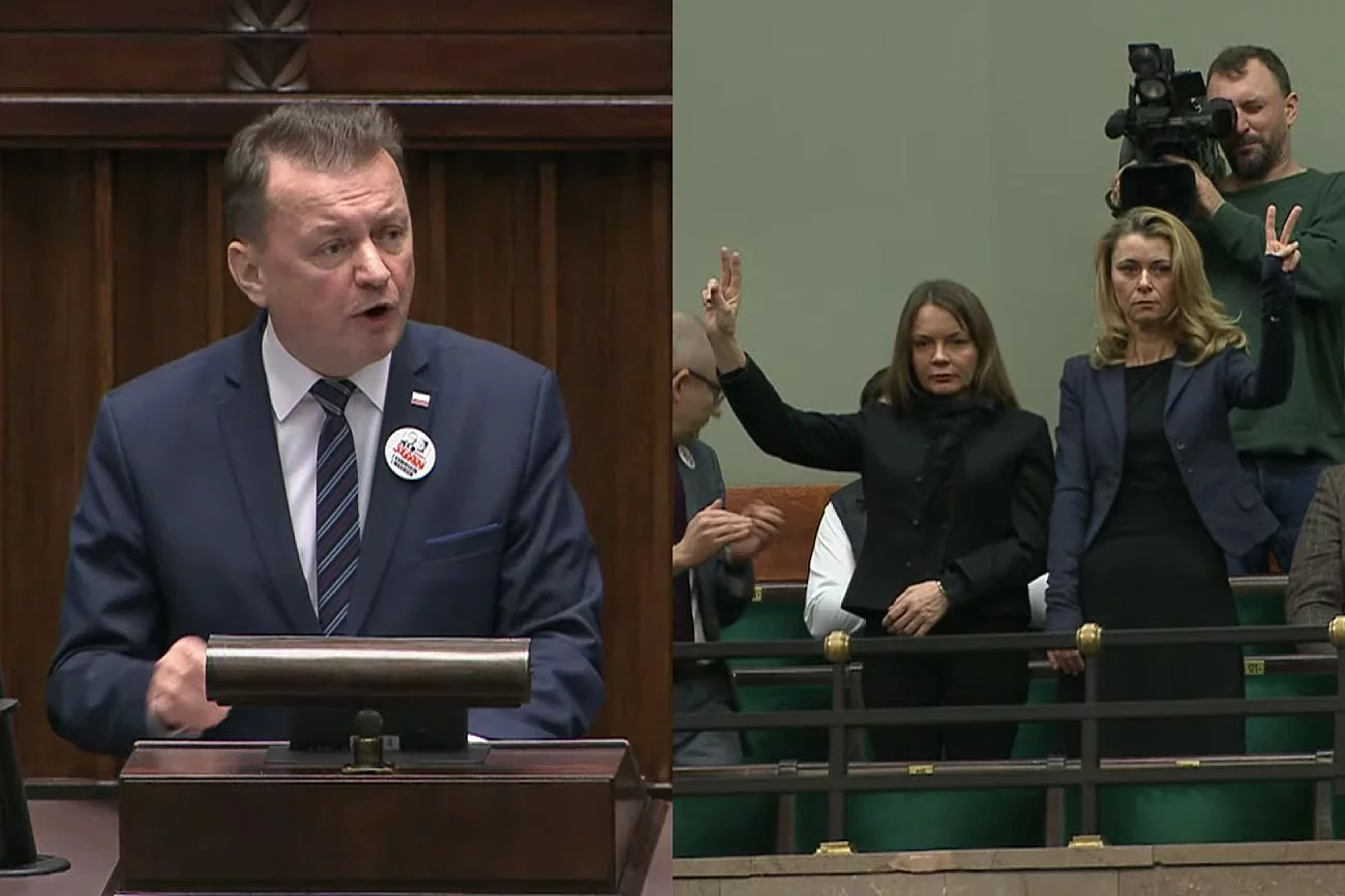 Przewodniczący klubu parlamentarnego PiS Mariusz Błaszczak w Sejmie.