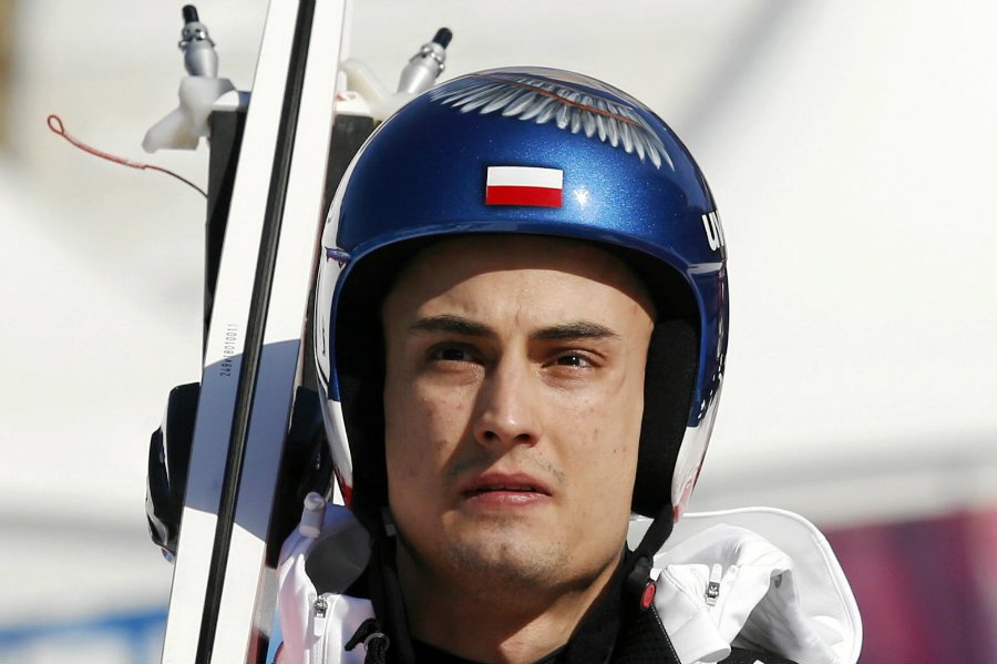 Maciej Kot na skoczni w Pjongczangu.