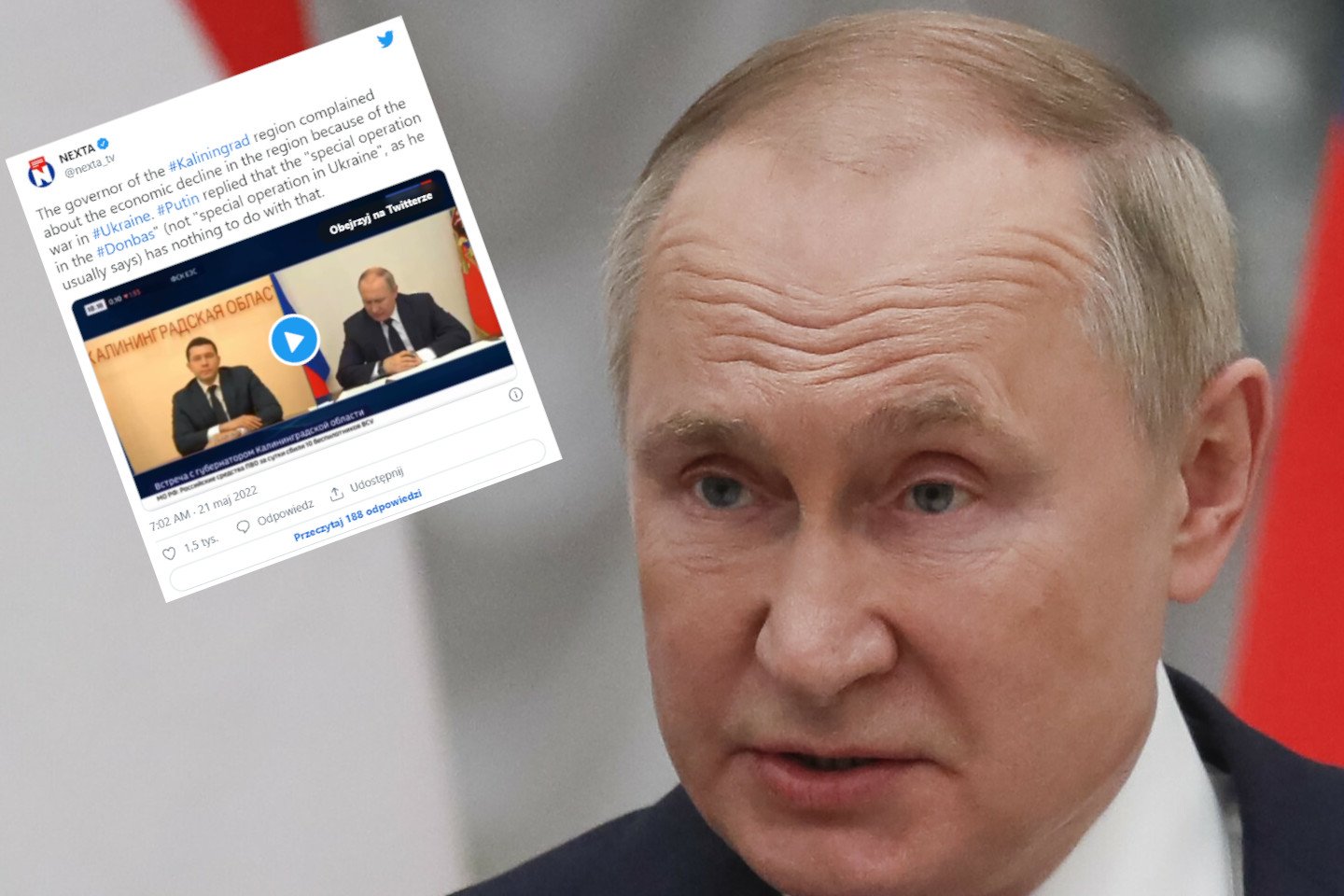 Gubernator obwodu kaliningradzkiego podczas rozmowy z Władimirem Putinem zwrócił uwagę na negatywne skutki wojny w Ukrainie.