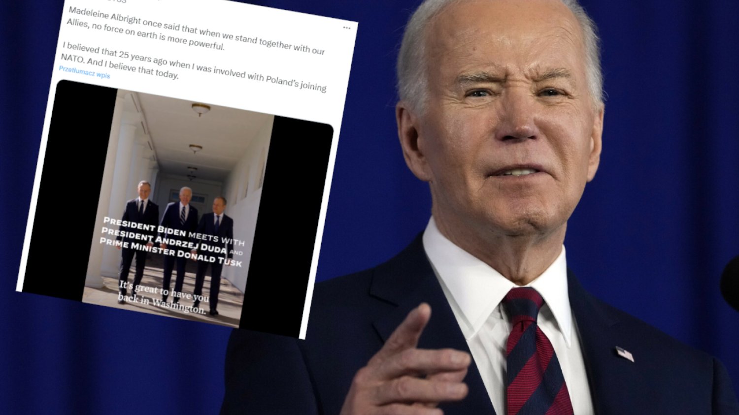 Biden podsumowuje spotkanie z Dudą i Tuskiem. Wspomniał o... swojej mamie.
