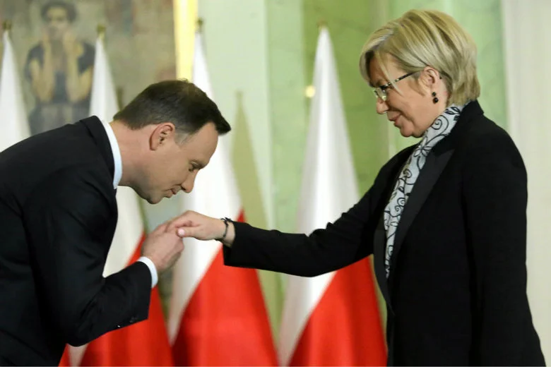 Prezydent Andrzej Duda podczas zaprzysiężenia Julii Przyłębskiej na prezesa Trybunału Konstytucyjnego.