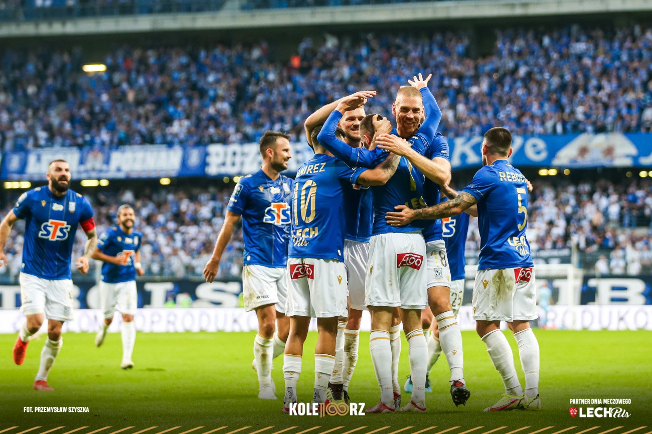 Lech Poznań w sobotnim meczu rozbił u siebie Śląsk Wrocław w pojedynku na szczycie PKO Ekstraklasy.