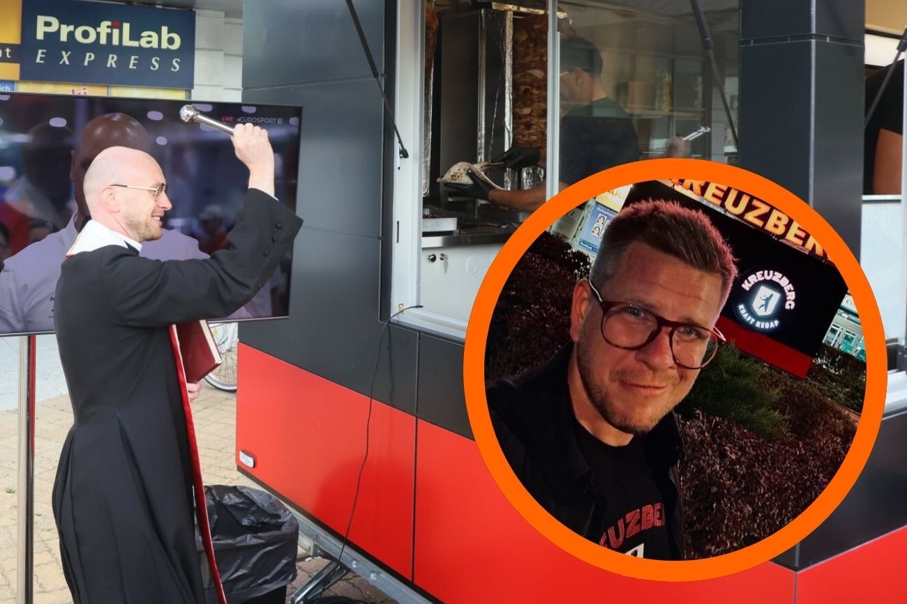 Chajzer otworzył nową budkę z kebabem i zaprosił księdza. W sieci zawrzało