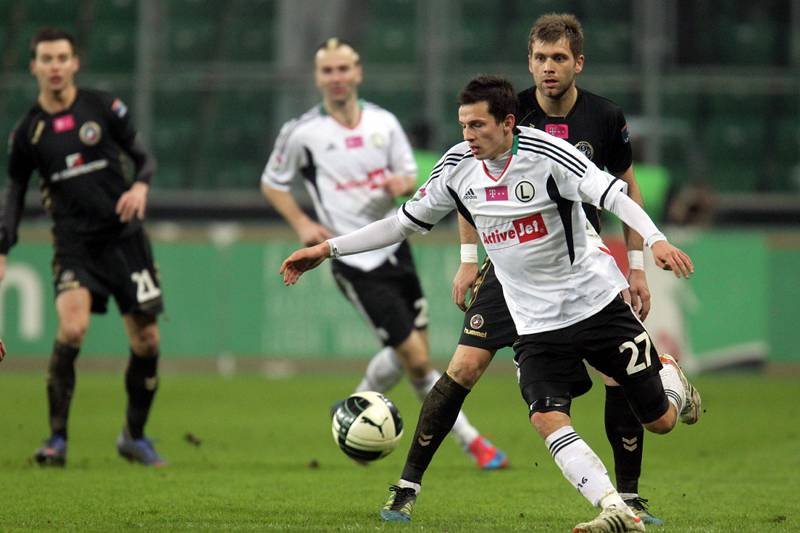Rafał Wolski podczas meczu o mistrzostwo ekstraklasy