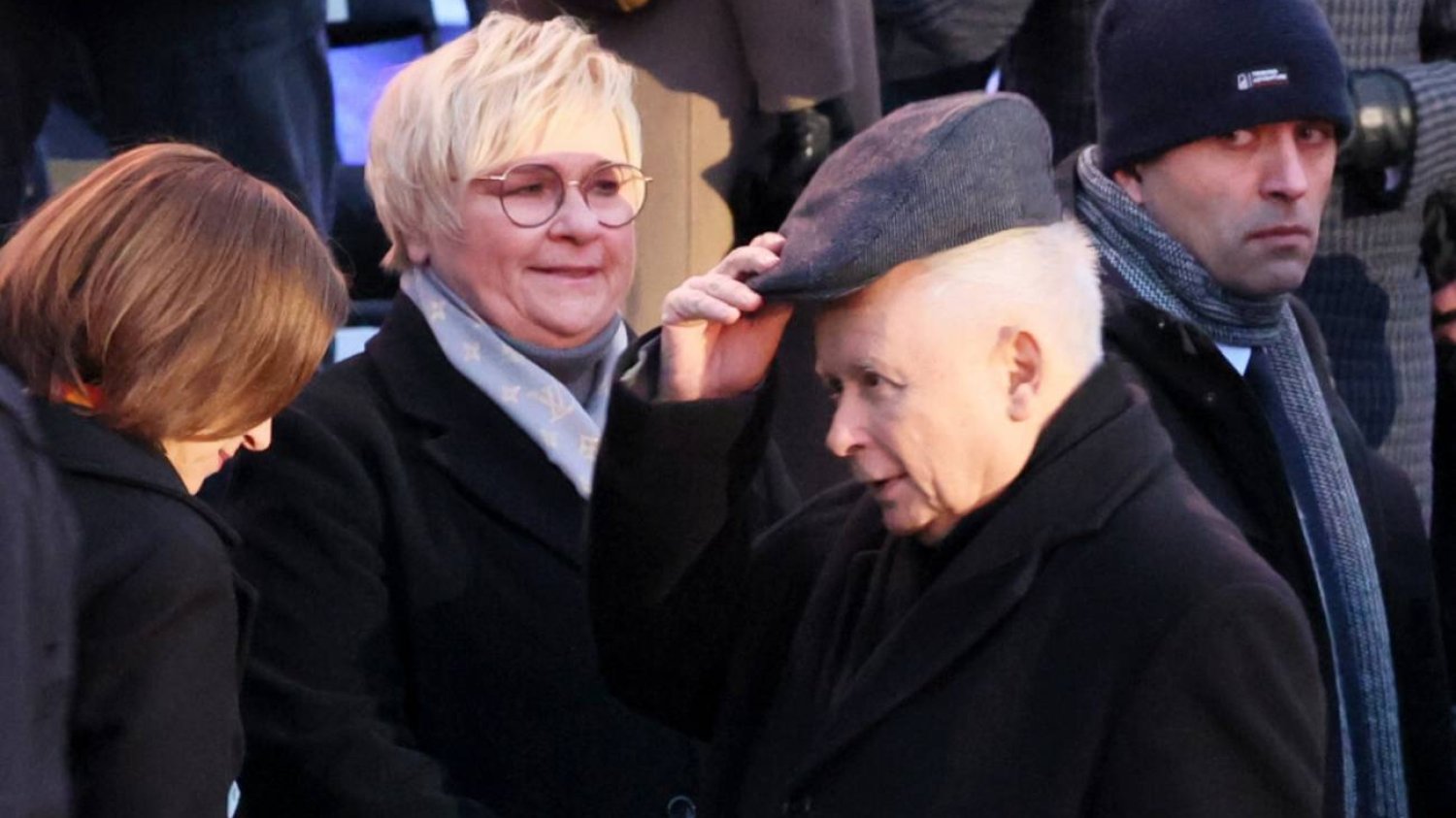 Jarosław Kaczyński przed przemówieniem Joe Bidena