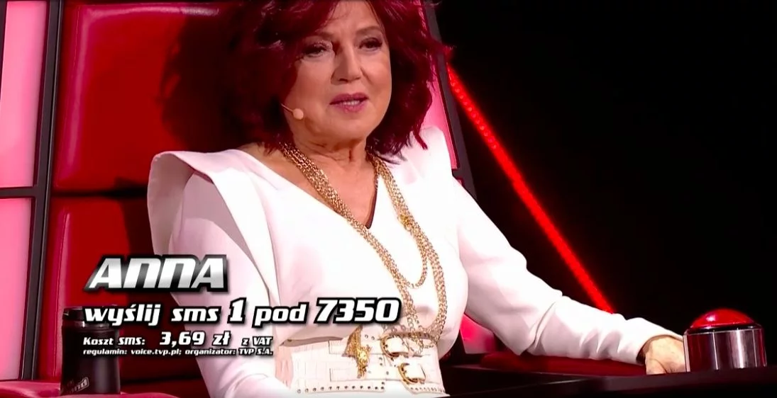 Urszula Dudziak podczas finału "Voice of Poland" w TVP.