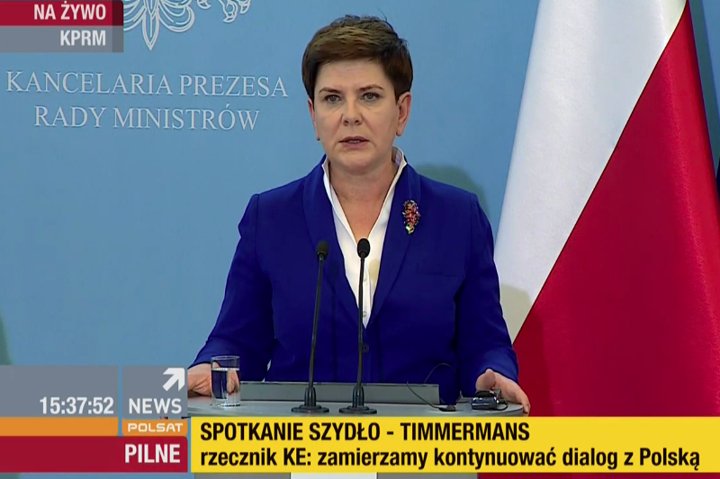 Premier Beata Szydło spotkała się z wiceszefem KE Frans Timmermans