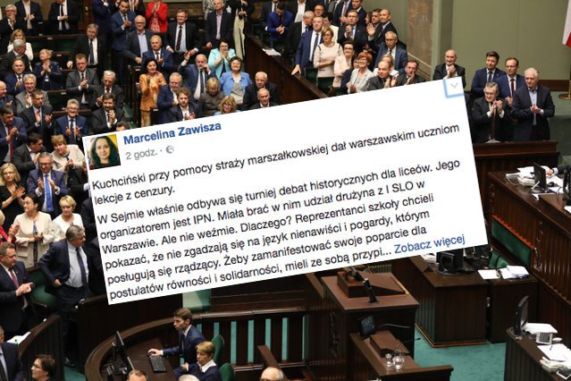 W Sejmie udzielono młodzieży lekcji cenzury.