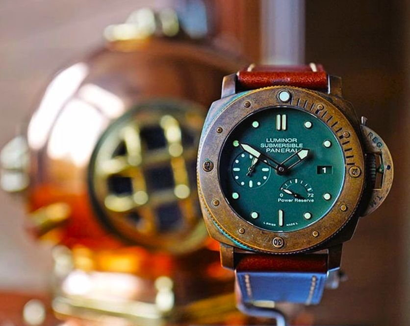Patyna na zegarku Panerai Luminor Submersible 3 Days Bronzo