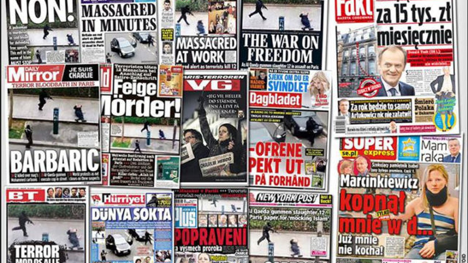 Redakcje "Faktu" i "Super Expressu" uznały, że czytelnicy nie będą na tyle zainteresowani atakiem terrorystycznym w Paryżu, by warto było poświęcać mu pierwszą stronę