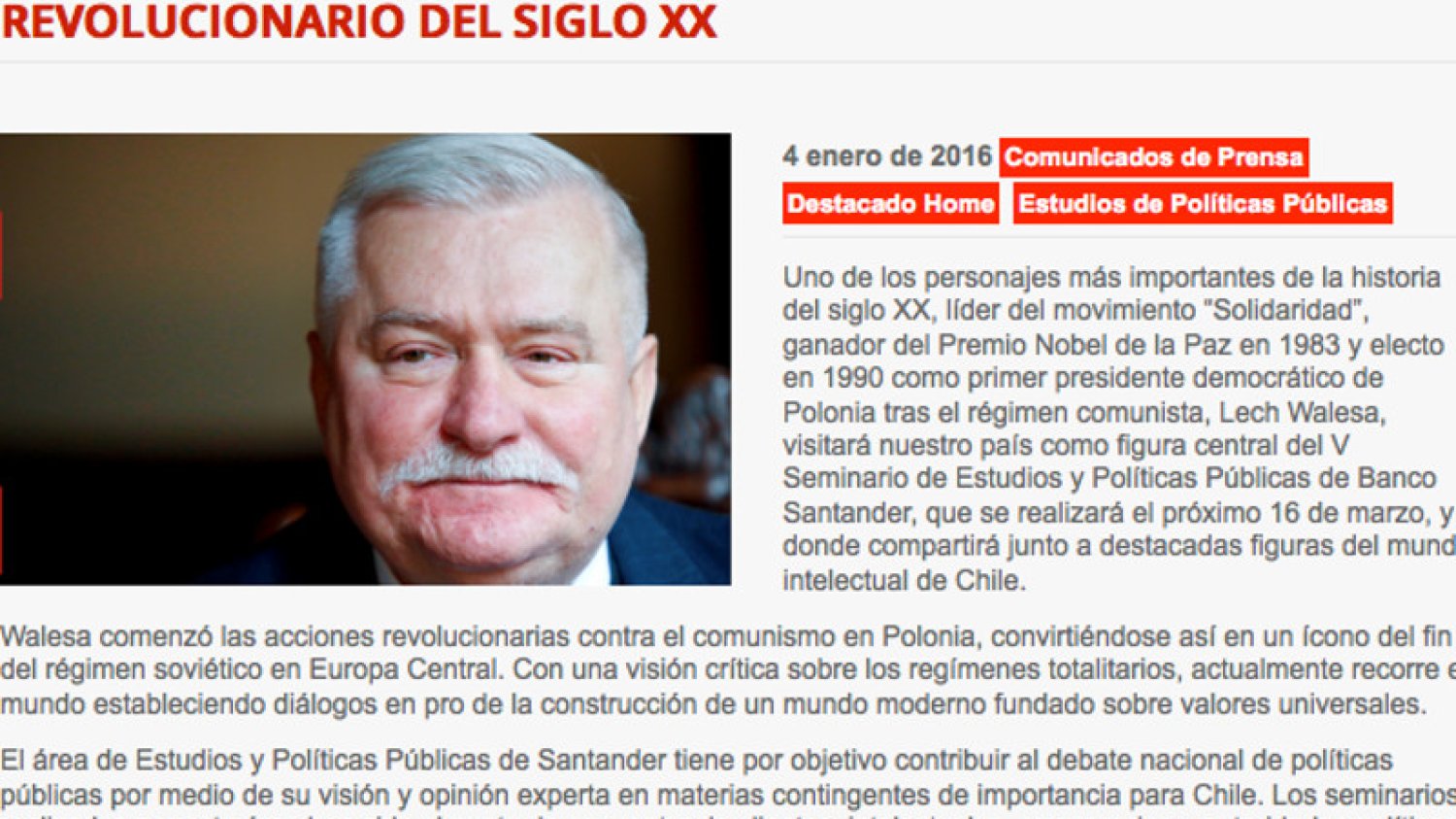 Cenckiewicz poinformował, że w dniu debaty w IPN Wałęsa ma zaplanowaną wizytę w Chille.
