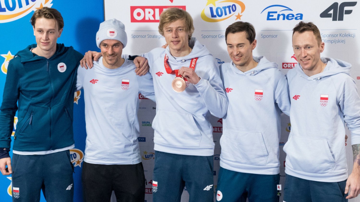 Stefan Hula (ostatni z prawej) był w kadrze Polski podczas igrzysk olimpijskich w Pekinie w 2022 roku.