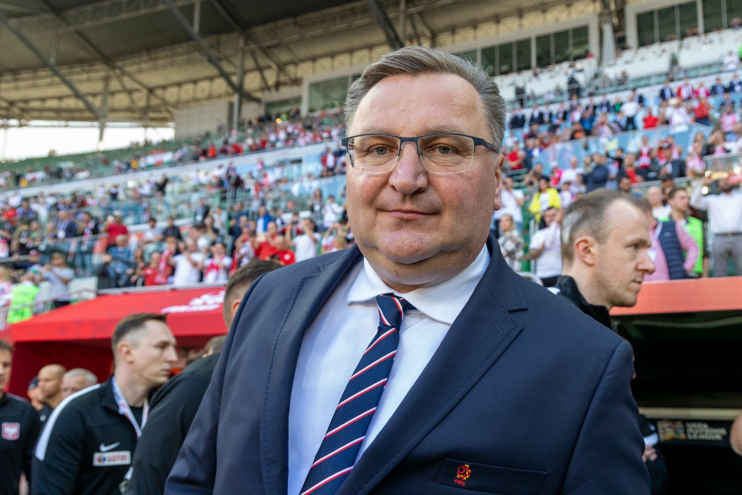 Trener Czesław Michniewicz i Wojciech Szczęsny spotkali się z dziennikarzami, którzy dopytywali o Macieja Rybusa