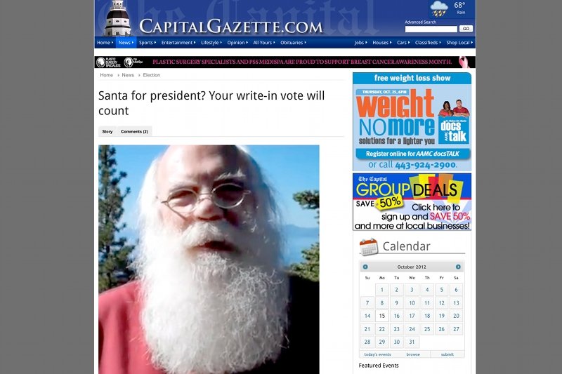 W stanie Maryland zarejestrowano kandydata nazwiskiem "Santa Claus".