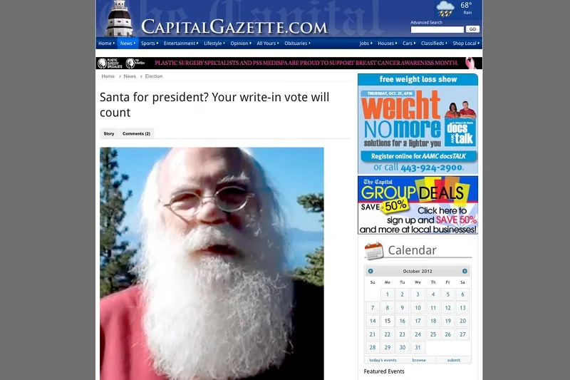 W stanie Maryland zarejestrowano kandydata nazwiskiem "Santa Claus".