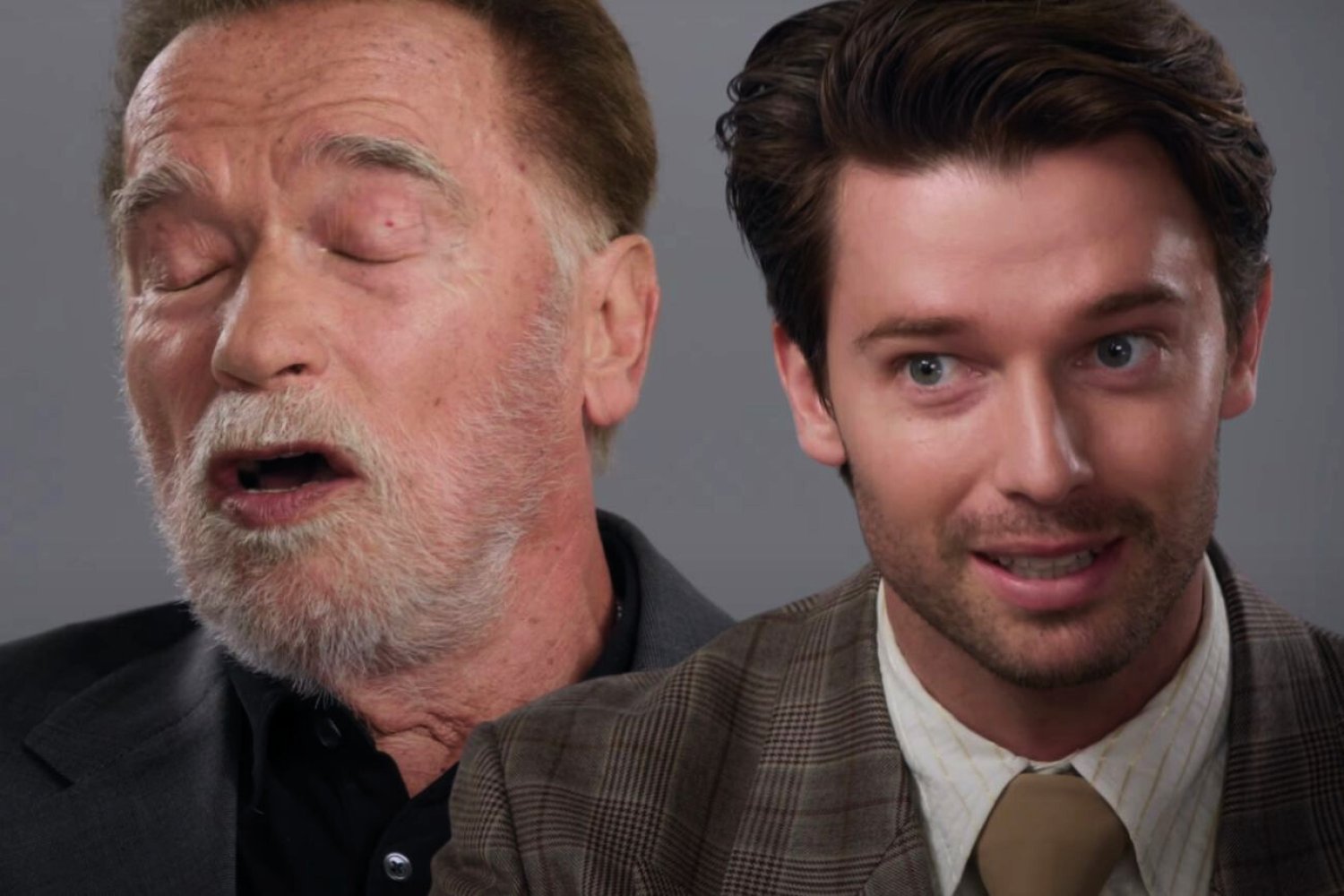 Arnold Schwarzenegger i Patrick Schwarzenneger o scenach z Saxtonem w Białym Lotosie Arnold Schwarzenegger i Patrick Schwarzenneger