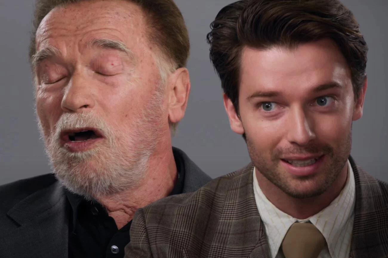 Arnold Schwarzenegger i Patrick Schwarzenneger o scenach z Saxtonem w Białym Lotosie Arnold Schwarzenegger i Patrick Schwarzenneger