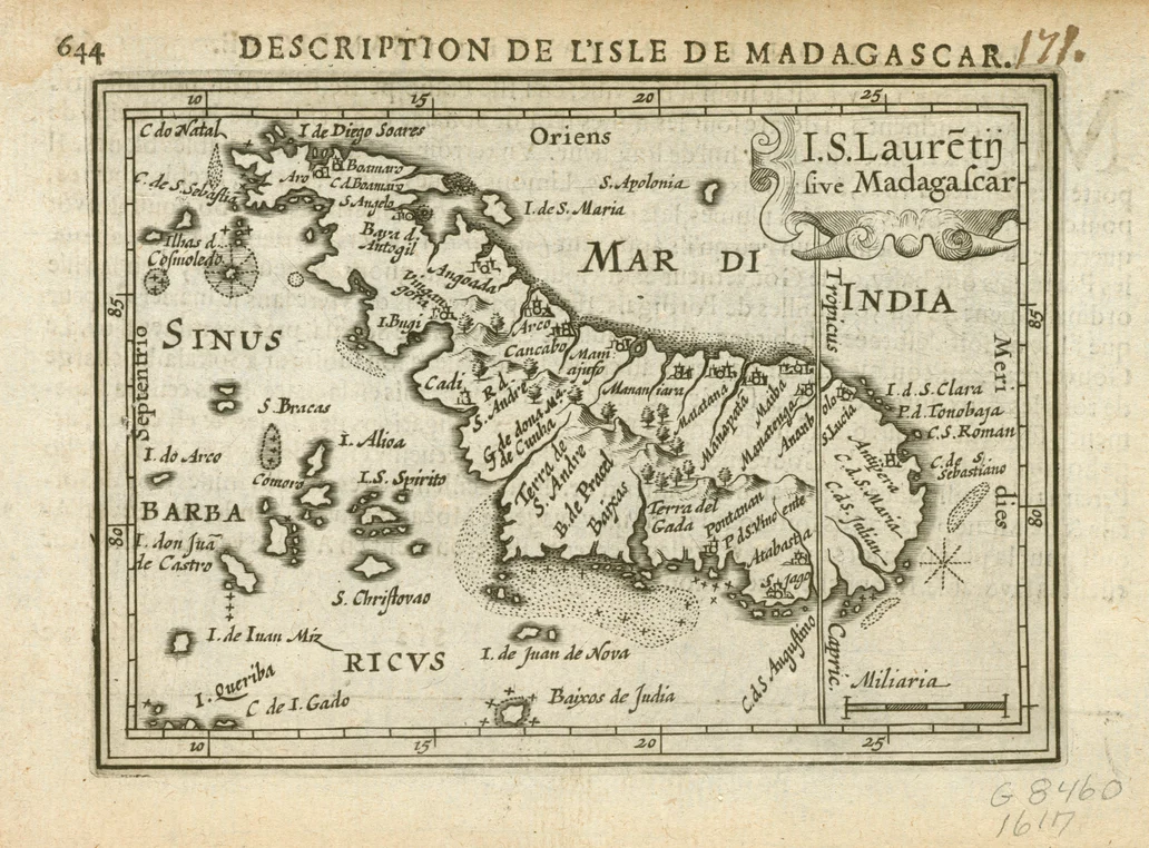 XVII-wieczna mapa Madagaskaru.