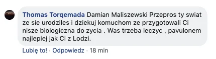 Zrzut ekranu z fan page Zofii Klepackiej z publicznym komentarzem fana olimpijki w którym namawia do zabójstwa.